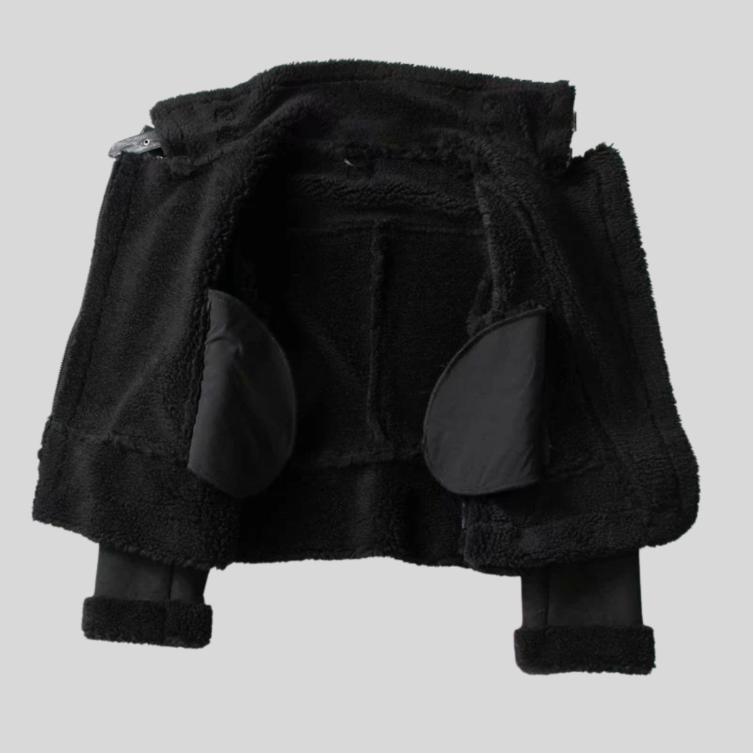 Flor | Suede Velvet Fur Lambswool Jacket