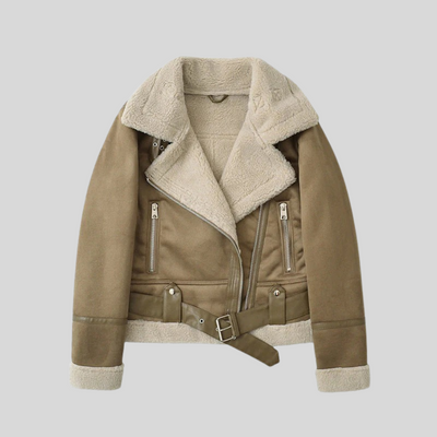 Flor | Suede Velvet Fur Lambswool Jacket