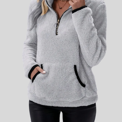 Rosely | Half Zip Borg Fleece Sweatshirt