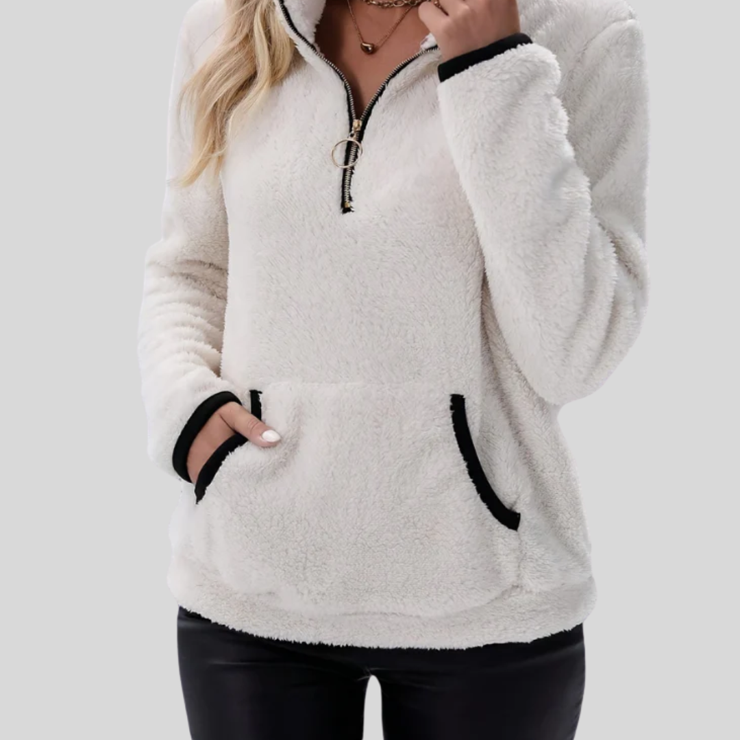 Rosely | Half Zip Borg Fleece Sweatshirt