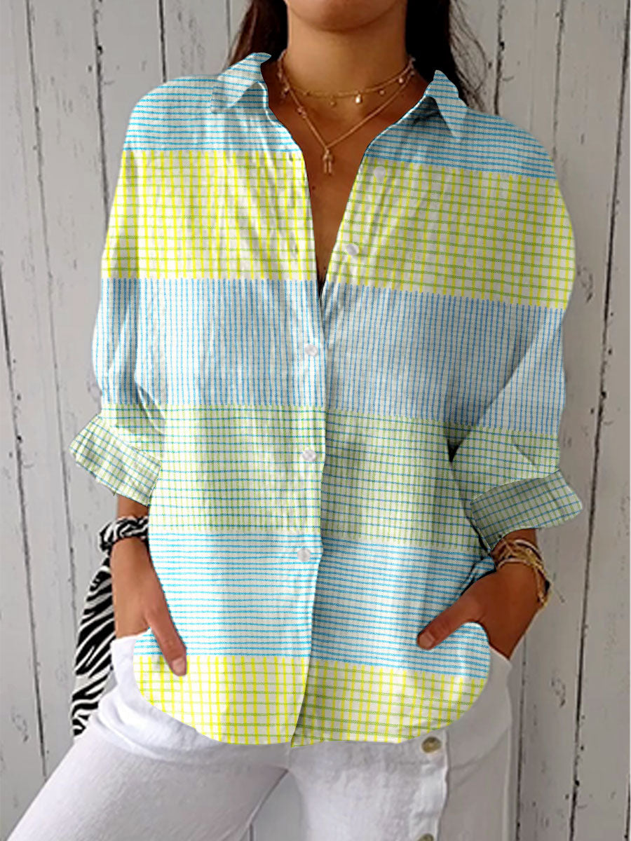 Eimear | Pastel Grid Blouse