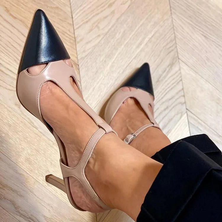 Evrardine | Two-Tone Pointed Court Shoe