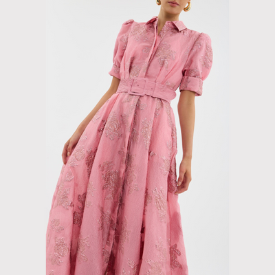 Beatrix | Pink Dress with Puff Sleeves