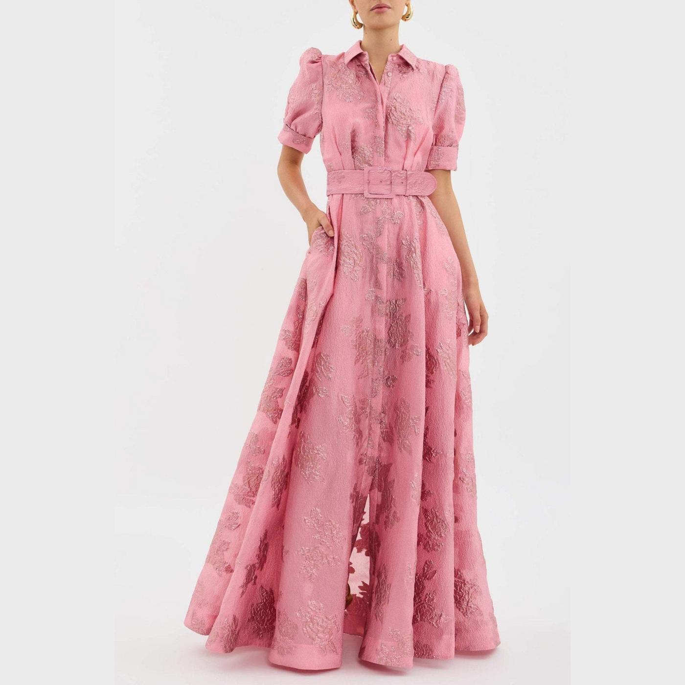 Beatrix | Pink Dress with Puff Sleeves