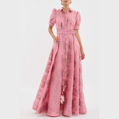 Beatrix | Pink Dress with Puff Sleeves