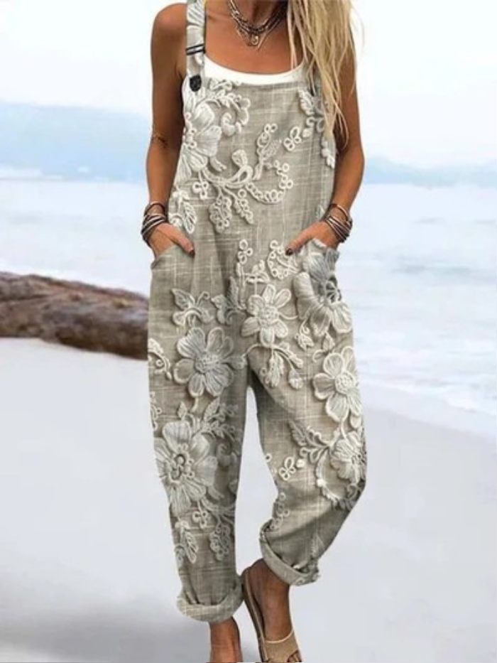 Liora | Floral Embroidered Dungaree