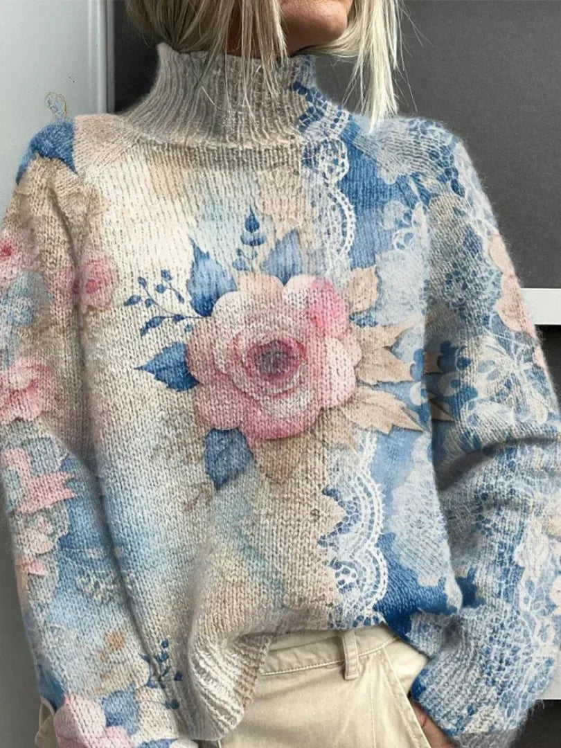 Vibrant & Colorful Turtleneck Sweater