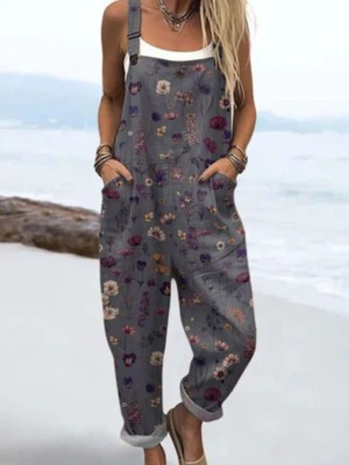 Kelly | Floral Night Dungarees