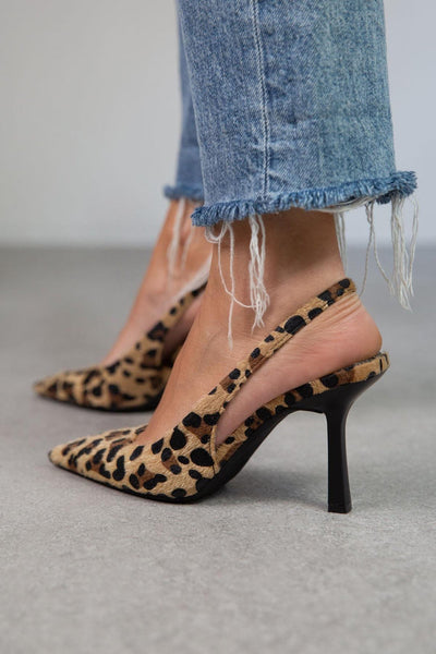 Liorina | Khaki Leopard Print Pointed Toe Heels