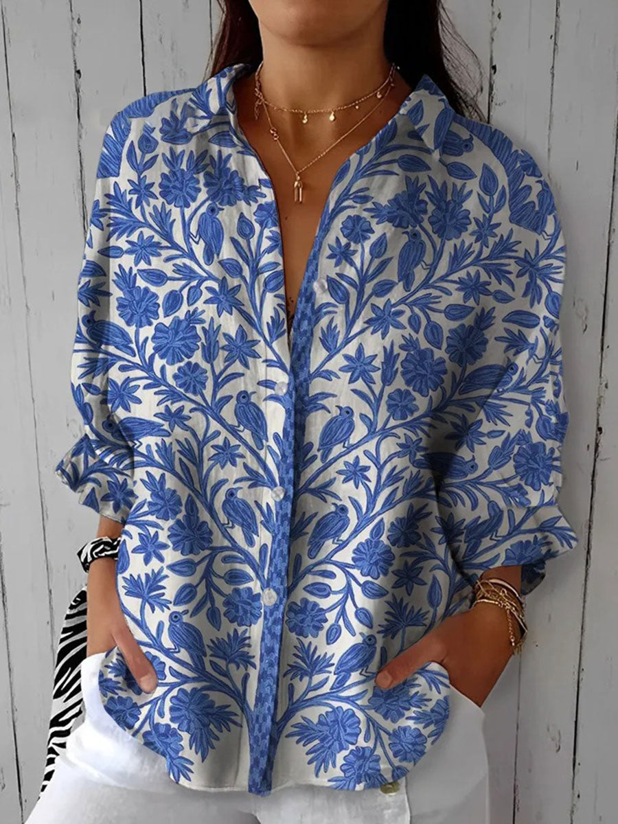 Tara | Blue Garden Blouse