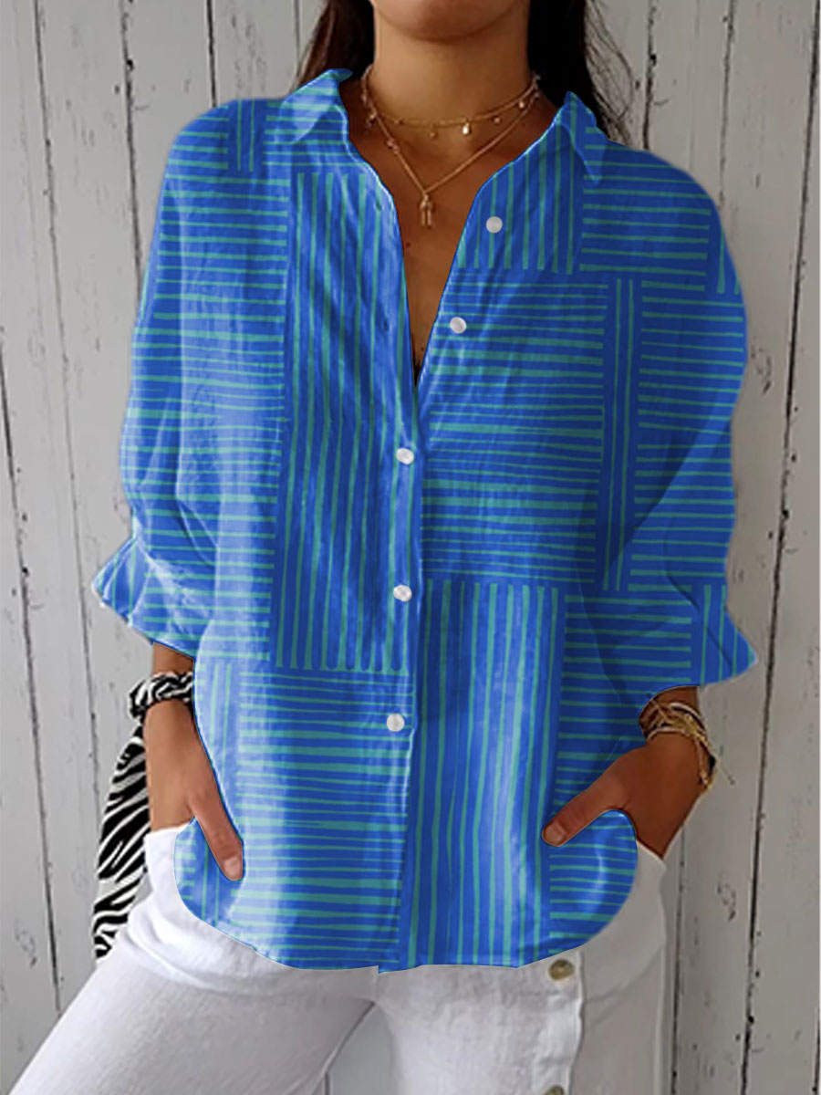 Treasa | Azure Stripe Blouse