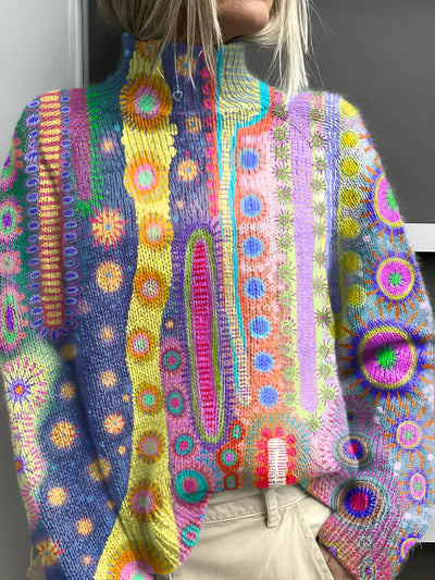 Vibrant & Colorful Turtleneck Sweater