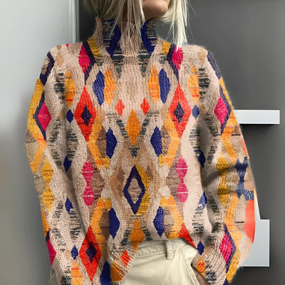 Vibrant & Colorful Turtleneck Sweater