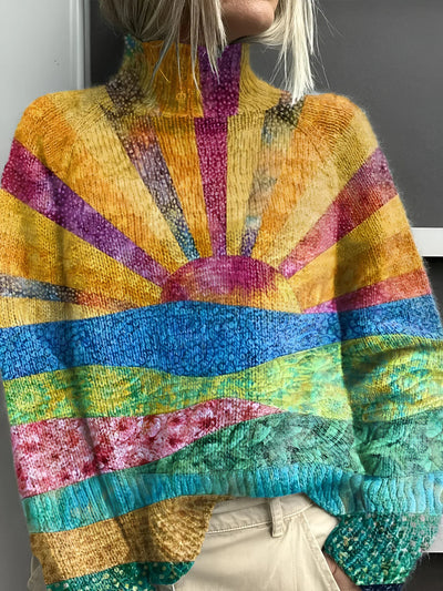 Vibrant & Colorful Turtleneck Sweater