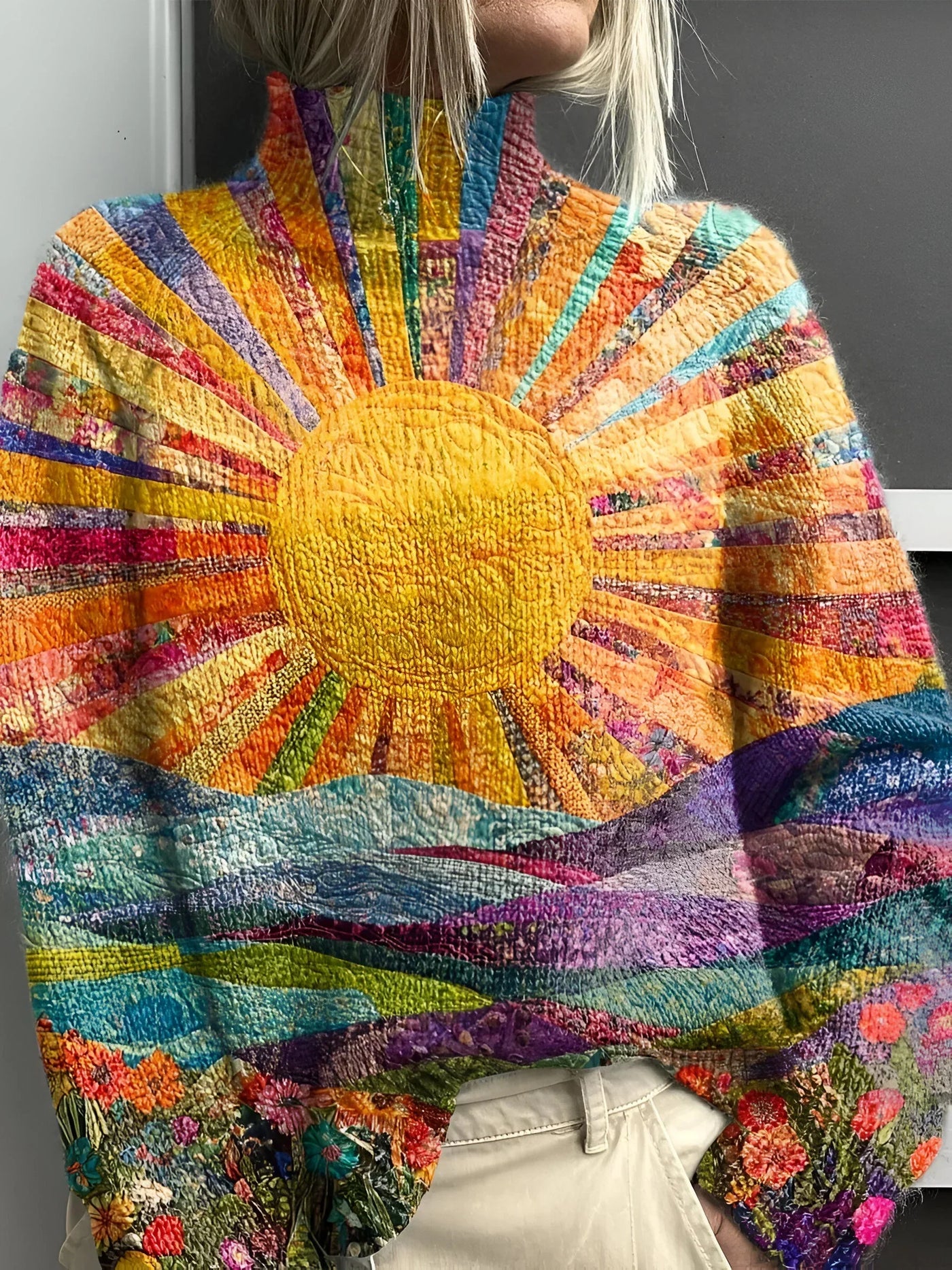 Vibrant & Colorful Turtleneck Sweater