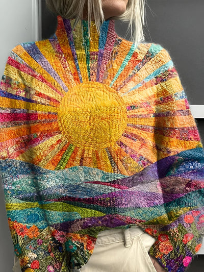 Vibrant & Colorful Turtleneck Sweater