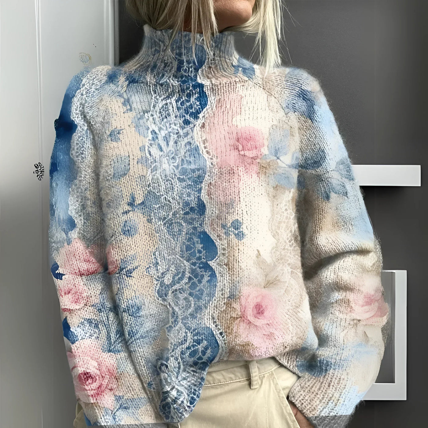 Vibrant & Colorful Turtleneck Sweater