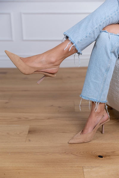 Marlena™ | Nude slingback heels with a fine heel