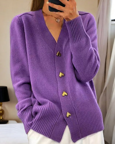 Grace | Elegant Heart Button Cardigan